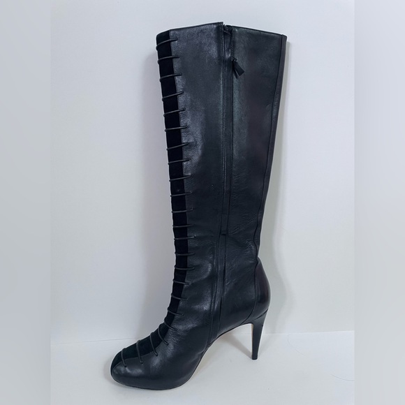 COLE HAAN NIKE AIR High Heel Leather Black Boots - Picture 3 of 9